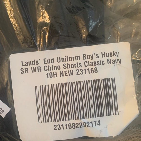 NWT LANDS' END BOYS STAIN/WRINKLE RESISTANT CHINO SHORTS CLASSIC NAVY 1OH - Picture 4 of 11